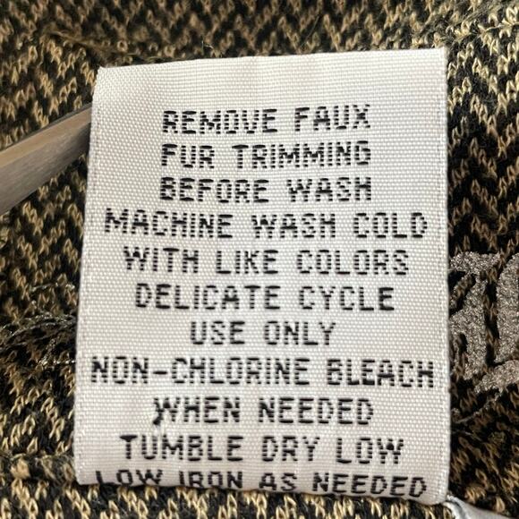 Live A Little Herringbone Swing Coat Jacket Fur Cuffs SMALL Retro 50s 60s Fall - Picture 12 of 12